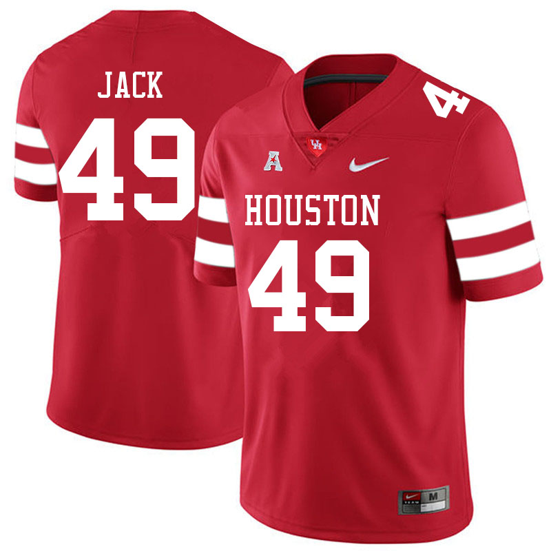 Men #49 Oliver Jack Houston Cougars College Football Jerseys Sale-Red - Click Image to Close